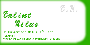 balint milus business card